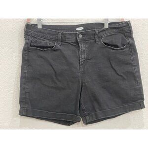 Old Navy Black Jean Denim Shorts Womens 14 Summer Casual Outdoor Cuffed Original